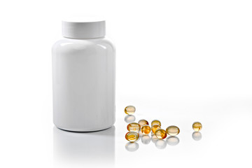 golden transparent medicated medical capsule