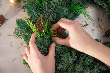 blank for Christmas wreath of spruce and cypress. instructions for making a Christmas wreath....