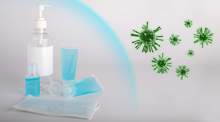 Alcohol gel bottle or hand sanitize bottle Alcohol gel hand gel cleaners for anti Bacteria and virus