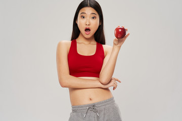 woman with apple