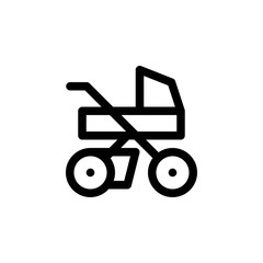 Baby Stroller Mother’s Day Outline Icon Logo Vector Illustration
