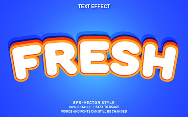 Editable Text Effect Cute Fresh  Premium Vector