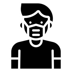 Man wearing a surgical mask, solid style icon