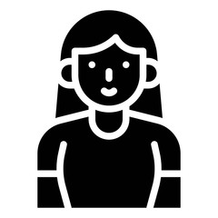 Woman avatar vector illustration, solid style icon