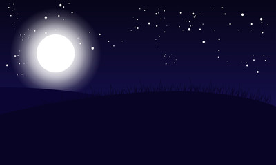 Dark sky The sunrise Vector landscape with mountains shadow