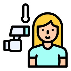 Taking temperature vector illustration, filled style icon