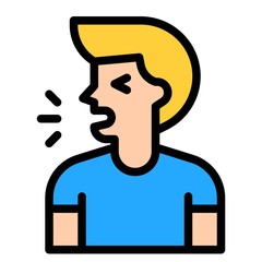 Man coughing vector illustration, filled style icon