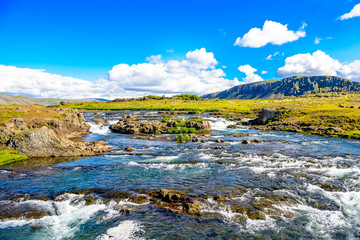 Naklejka na ściany i meble Beautiful Iceland waterfall panorama