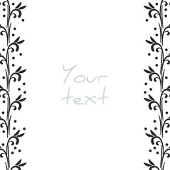 Abstract vertical borders; abstract floral frame for greeting cards, invitations, wedding cards, posters, banners, web design. Vector illustration.