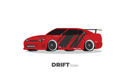 Vector racing car isolated on color background