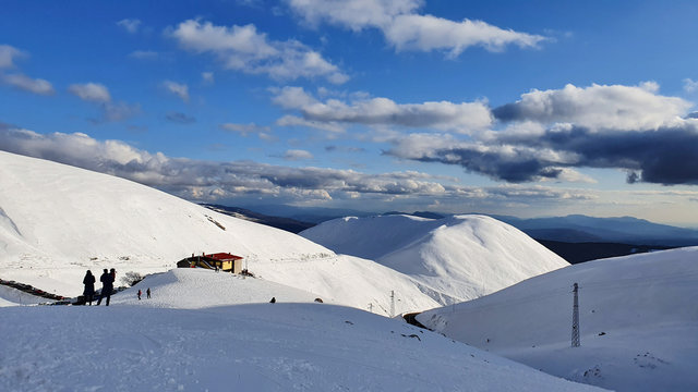 Panoramic view from Mount Terminillo, Rieti, Lazio, Italy.
March-08-2020