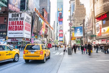 Papier Peint photo Lavable TAXI de new york New-York Time Square
