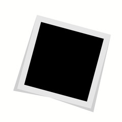 Black and white photo frame with shadows isolated on white background. Vector illustration - Vector