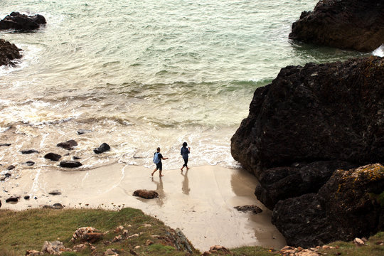 Lizard (England), UK - August 16, 2015: Lizard Peninsula area and beaches, Cornwall, England, United Kingdom.