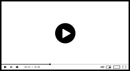 Classic video player template. Vector illustration