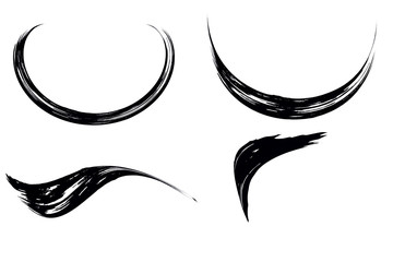 Obraz premium paint brush line stroke. banner art ink black of stain splash dirty liquid and splatter. Ink stroke design element.Rough smears and stains watercolor.grungy, grunge black swatch brush. clipping path