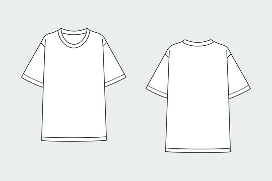 Технический рисунок футболки оверсайз