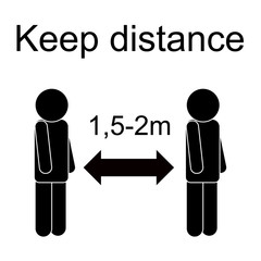 Keep distance from crowds. Social distancing sign, coronavirus covid-19 outbreak prevention.