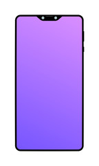 Modern smartphone with thin edge and blank screen for copy space