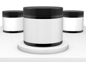 
Realistic 3D Jar Mock Up Template on White Background.3D Rendering,3D Illustration.Copy Space
