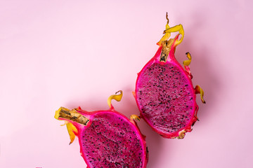 Dragon fruit isolated on violet background