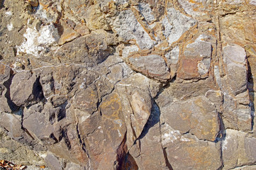 The relief of the rocks