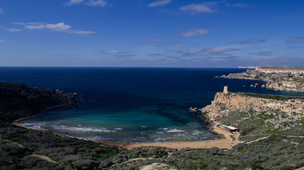 Fototapeta na wymiar marine panoramas of the islands of Malta and Gozo