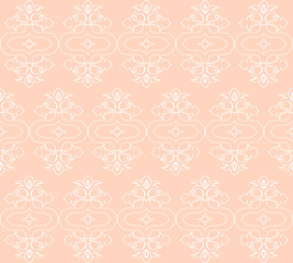Seamless damask pattern wallpaper. Vintage decor in Victorian surface style