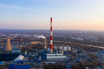 Coal power plant aerial view