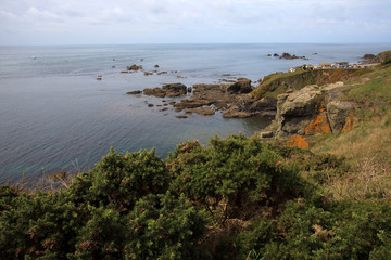 Lizard (England), UK - August 16, 2015: Lizard Peninsula cliffs area, Cornwall, England, United...