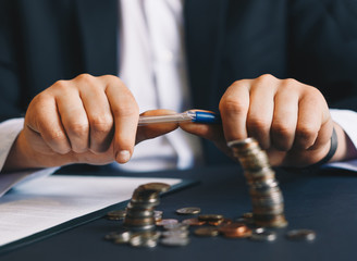 Depressed businessman lost his business. Destroyed businessman. Concept of business loss,...