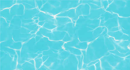 Blue water Vector realistic. Summer sea poster template. Sea waves abstract background