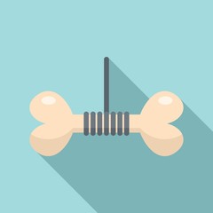 Dog training wire bone icon. Flat illustration of dog training wire bone vector icon for web design