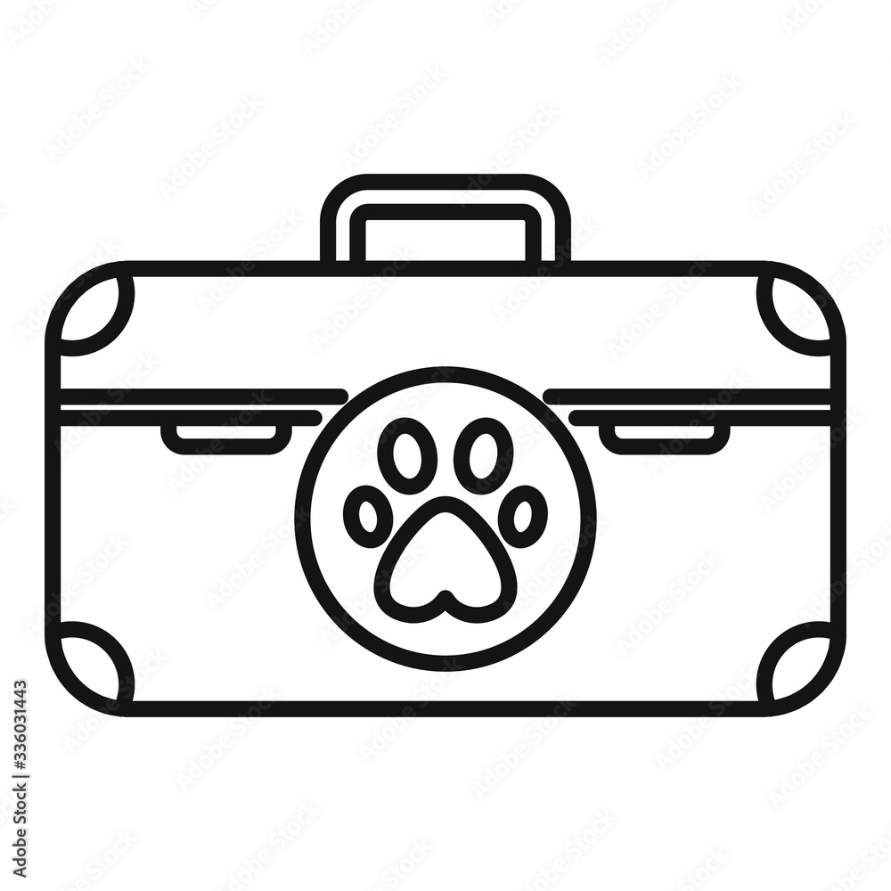 Poster dog tool box icon. outline dog tool box vector icon for web design isolated on white background