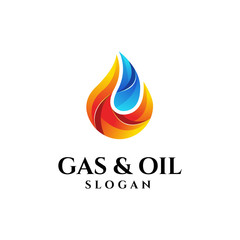 gas and oil logo design template vector