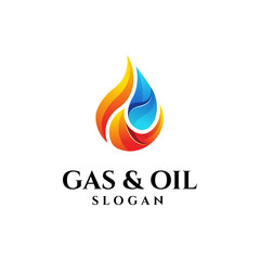 gas and oil logo design template vector