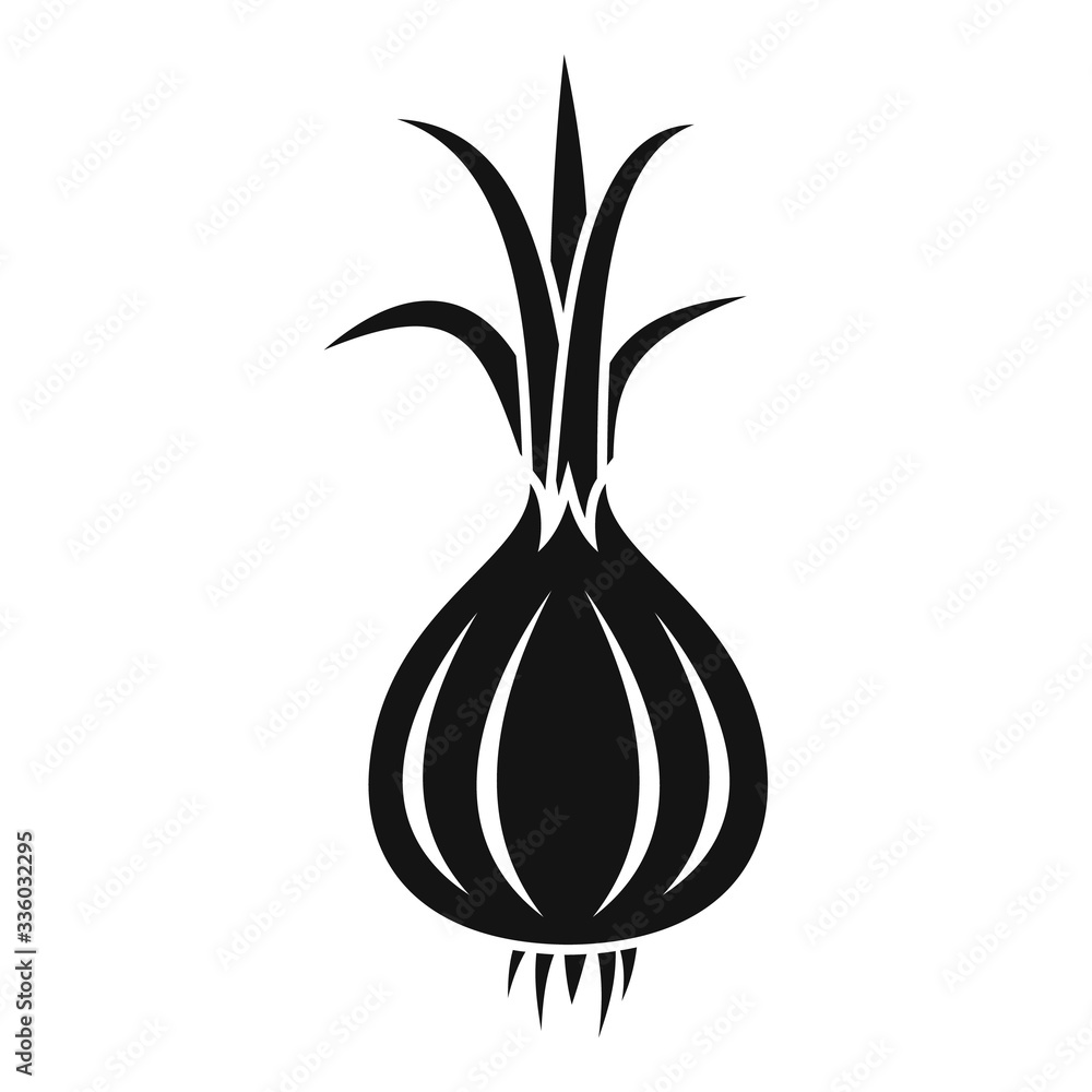 Poster raw onion icon. simple illustration of raw onion vector icon for web design isolated on white backgr