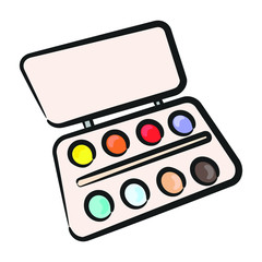 Paint palette, watercolor paint icon 