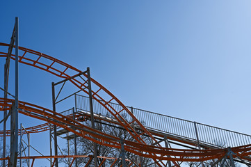 roller coaster against the sky. amusement park