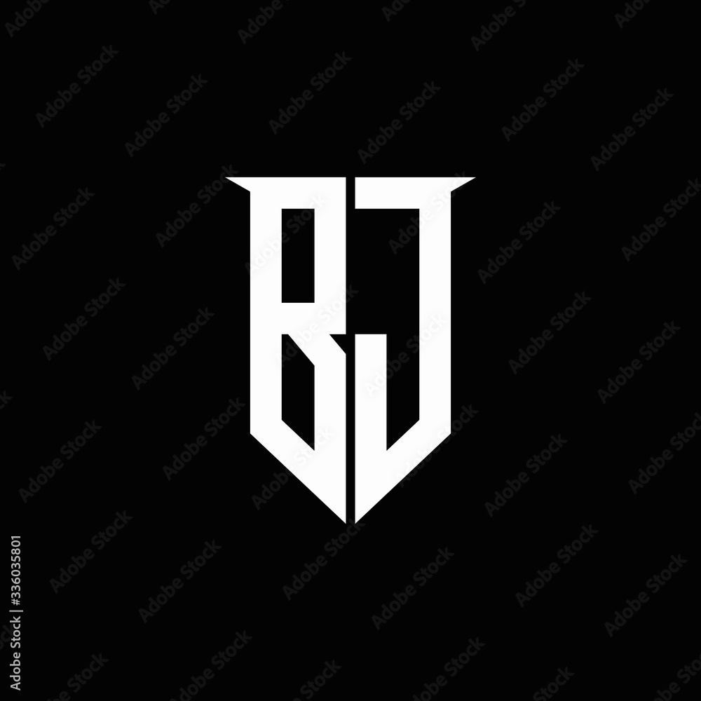 Wall mural BJ logo monogram with emblem shield style design template