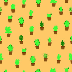 simple flat design of garden potted plants repeated background for wallpaper, decoration, cover, paper wrapping - 336035856