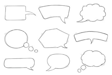 Speech bubbles. Outline icons