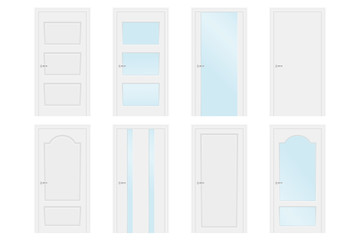 White interior doors. Collection