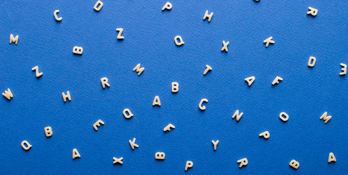 concept written with alphabet pasta on blue wooden background