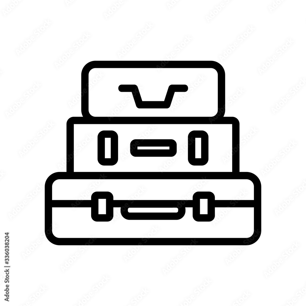 Poster stack suitcase icon vector. stack suitcase sign. isolated contour symbol illustration