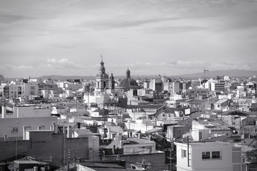 Obraz premium Spain - Valencia. Black and white vintage style.