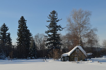 house in the snow