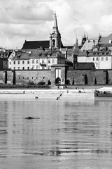 Torun, Poland. Black and white retro style.