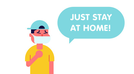 Just stay at home background illustration vector