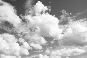 Sky background. Black and white retro style.